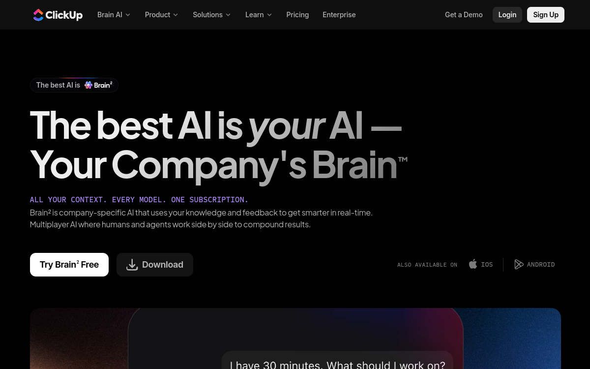 Screenshot von ClickUp AI