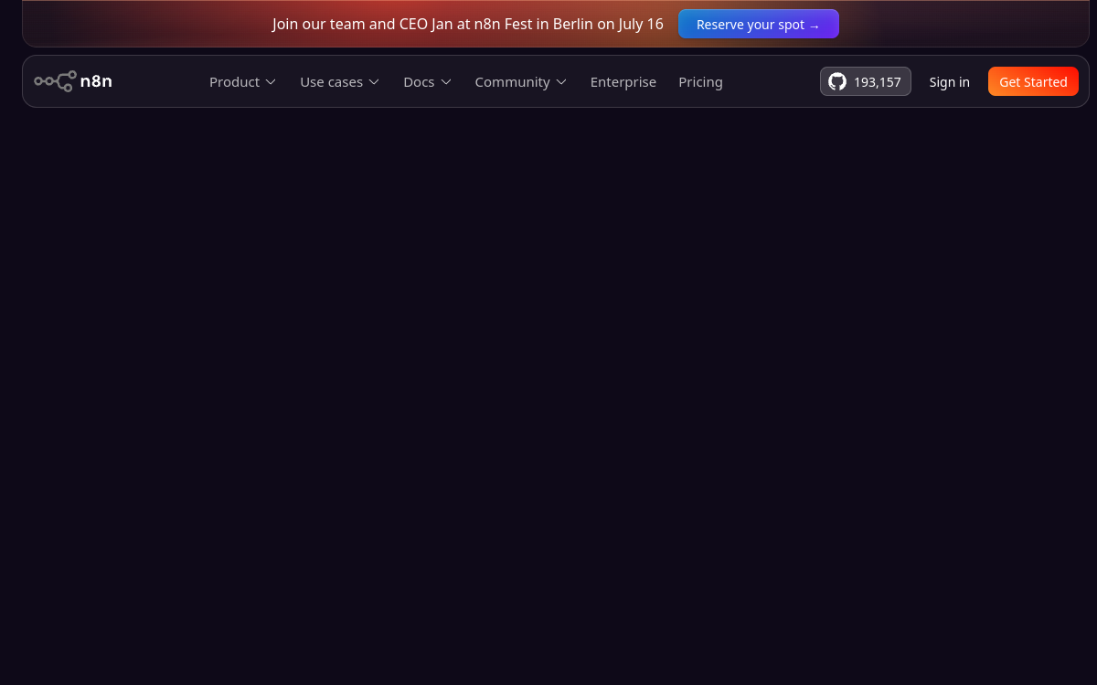 Screenshot von n8n