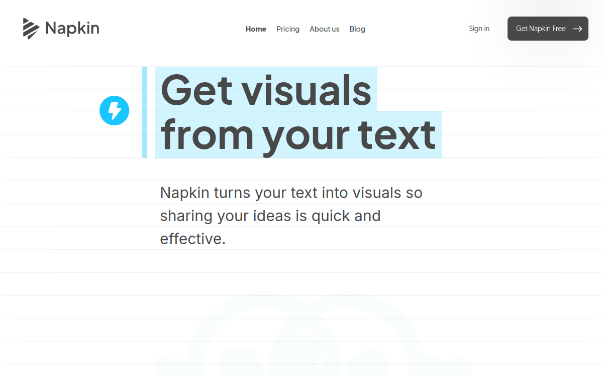 Screenshot von Napkin AI