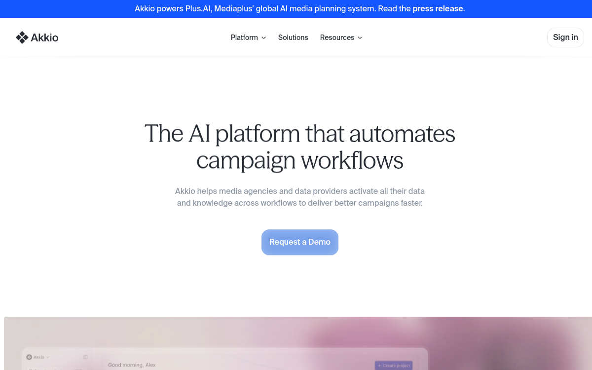Screenshot von Akkio