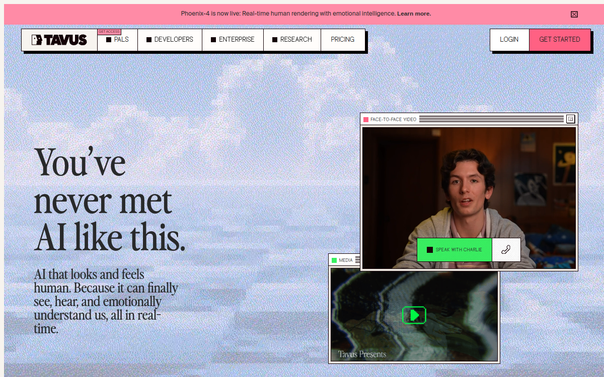 Screenshot von Tavus