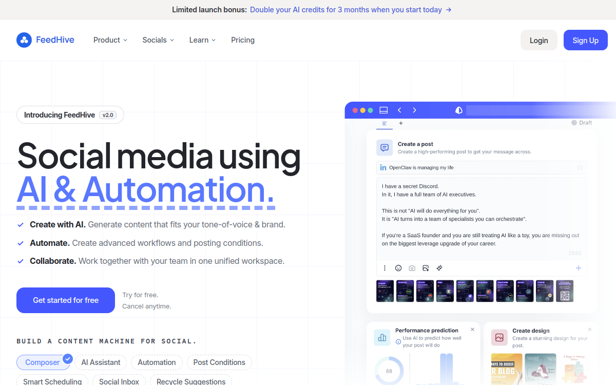 Screenshot von FeedHive