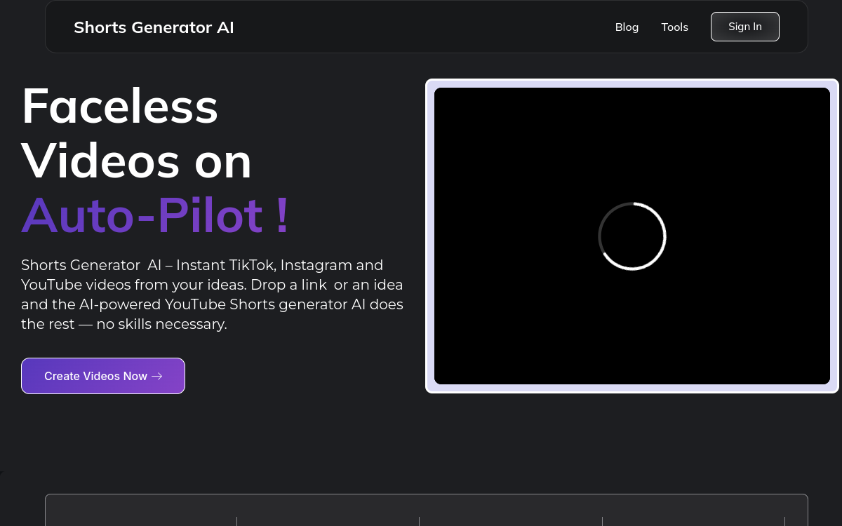 Screenshot von Shorts Generator AI