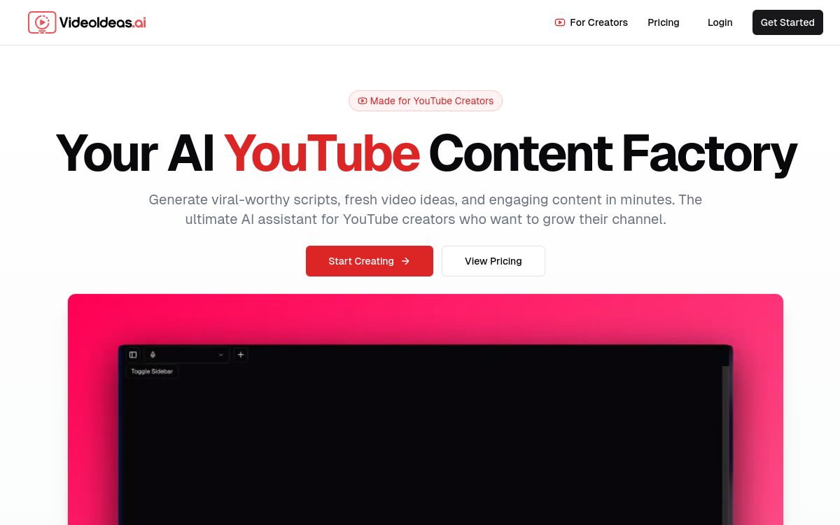 Screenshot von VideoIdeas.ai