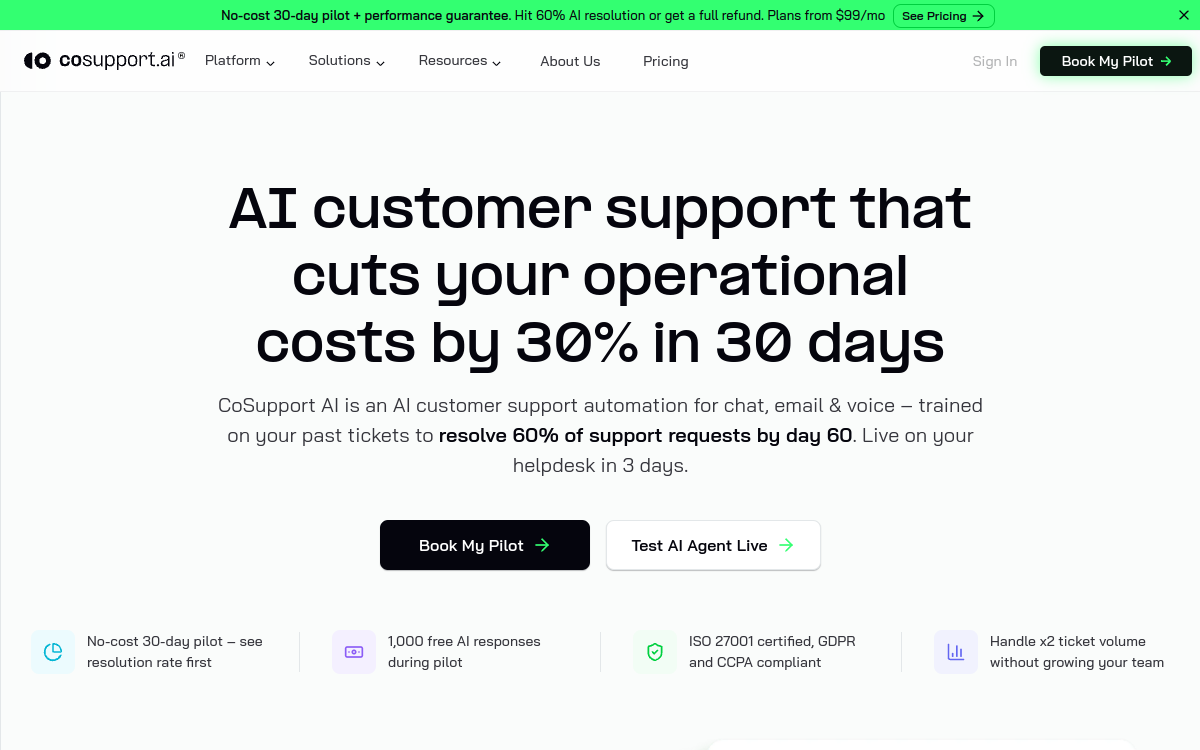Screenshot von CoSupport AI