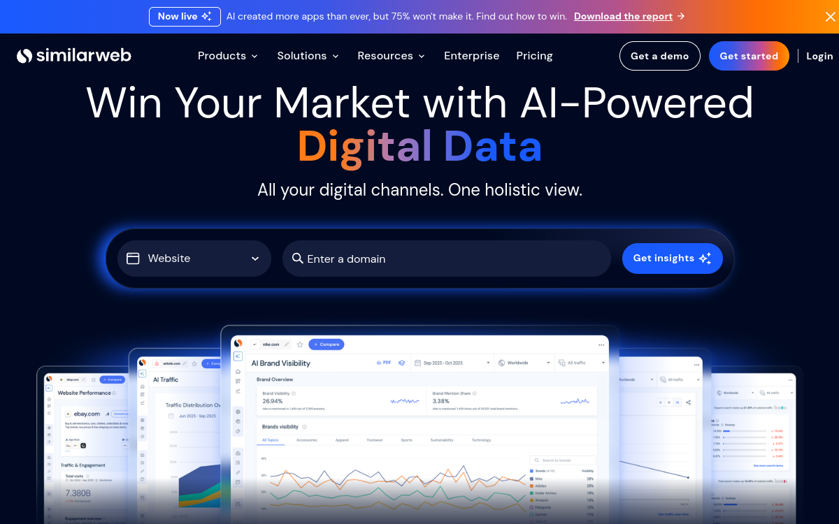 Screenshot von SimilarWeb AI