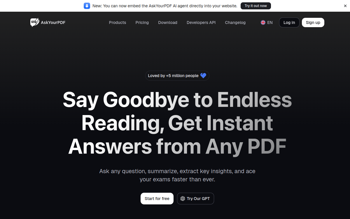 Screenshot von AskYourPDF