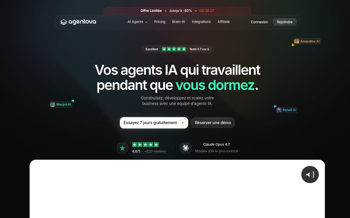 Screenshot von Agentova AI