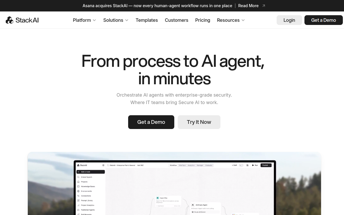 Screenshot von Stack AI