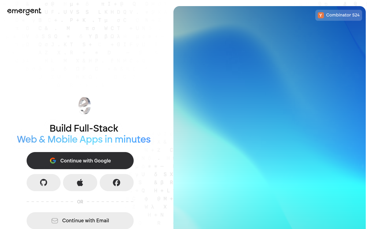 Screenshot von Emergent AI