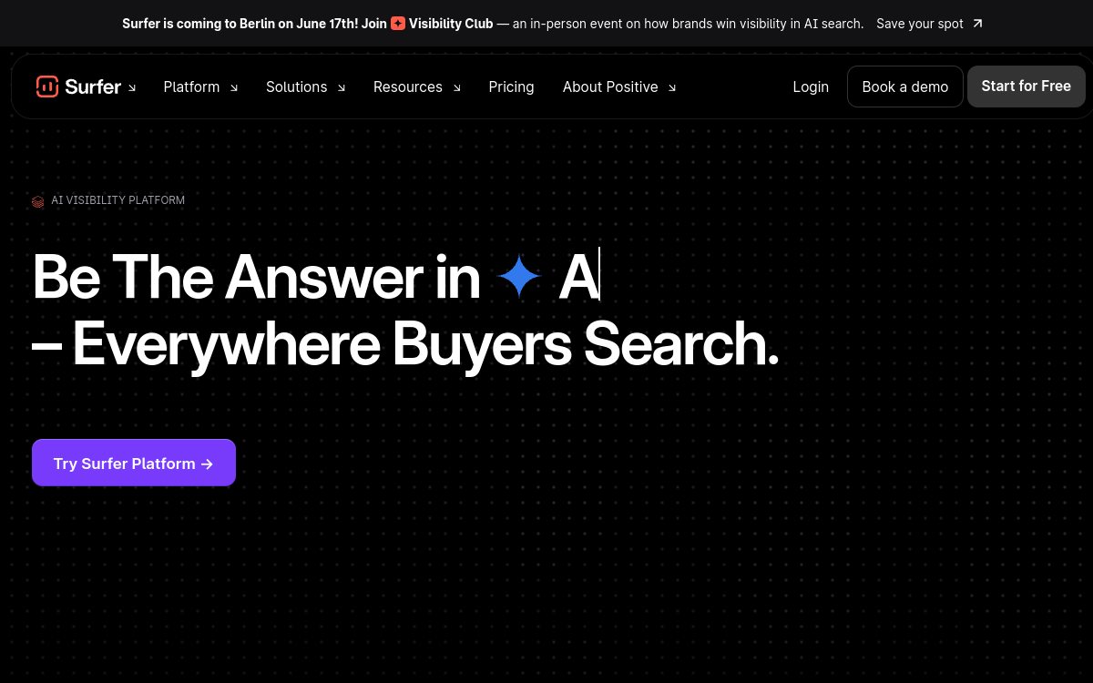 Screenshot von Surfer SEO