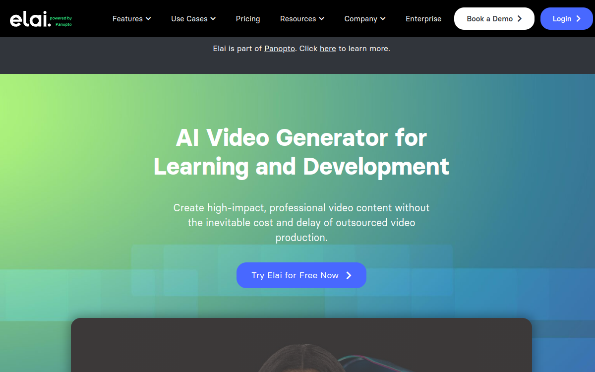 Screenshot von Elai.io