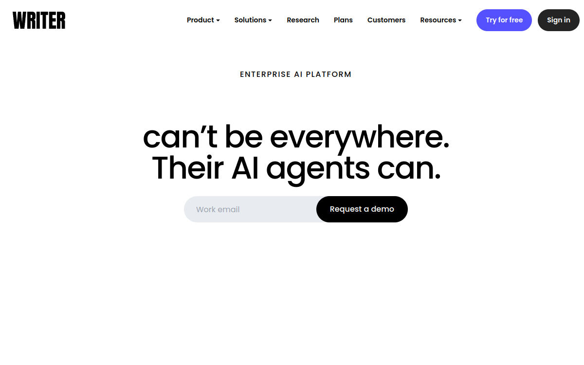 Screenshot von Writer.com