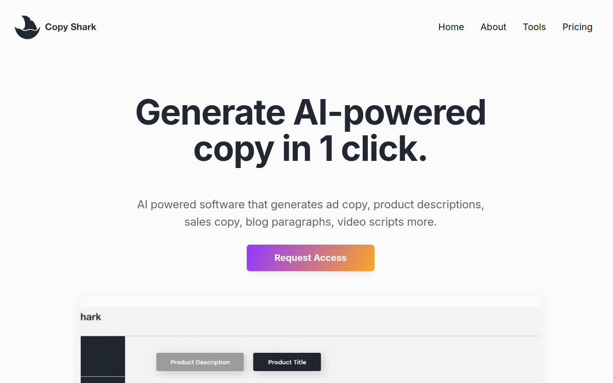Screenshot von CopyShark AI
