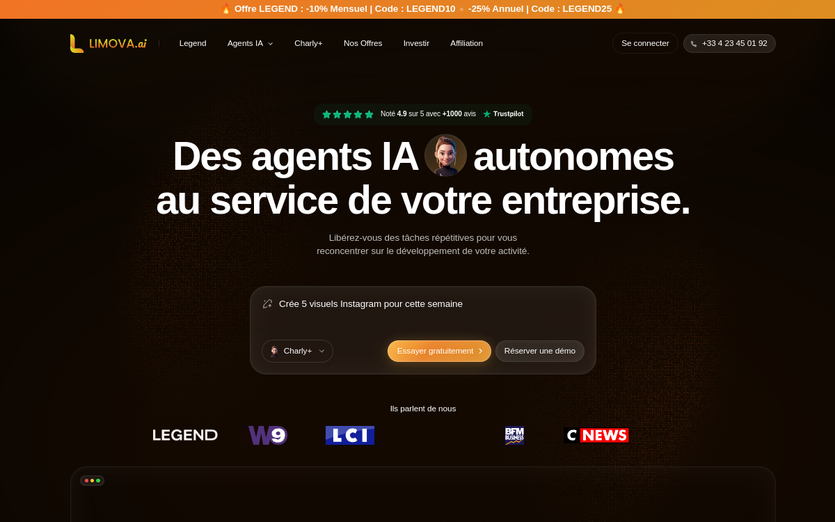 Screenshot von Limova AI