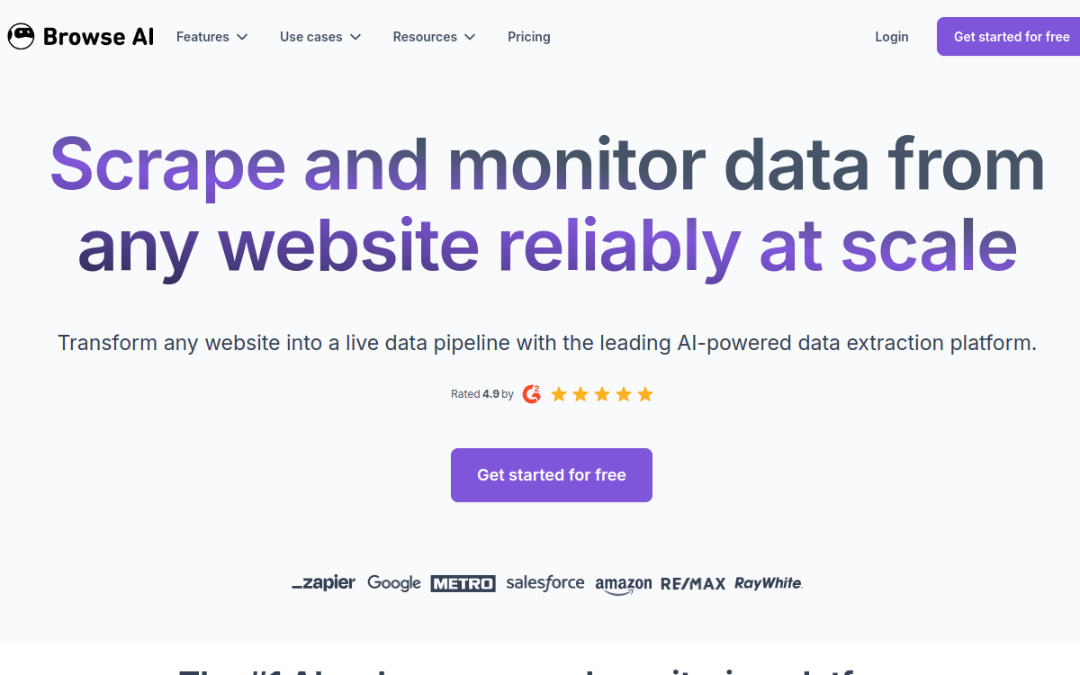 Screenshot von Browse AI