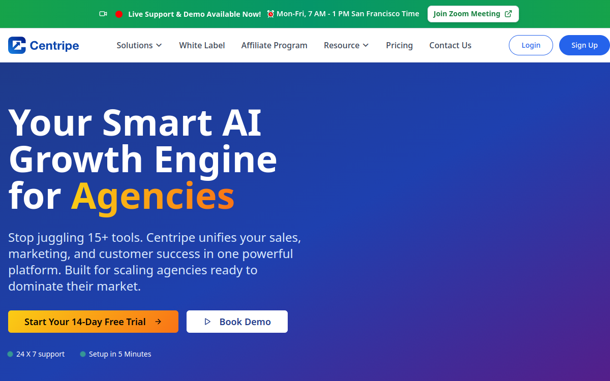 Screenshot von Centripe AI