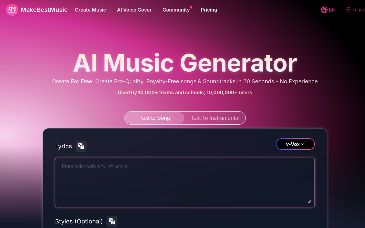 Screenshot von MakeBestMusic