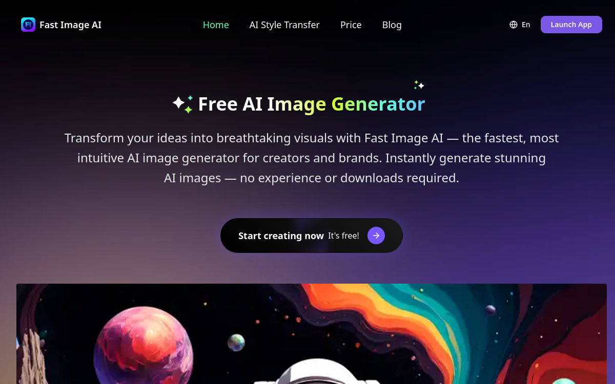 Screenshot von Fast Image AI