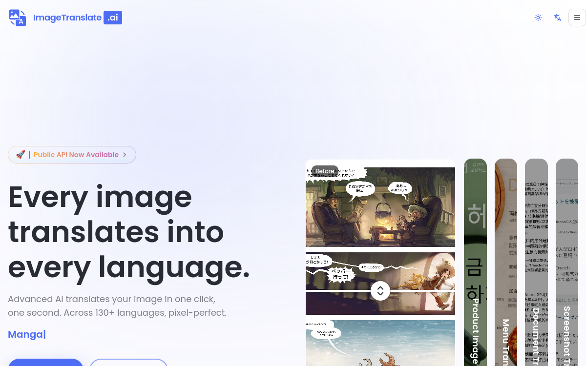 Screenshot von ImageTranslate AI