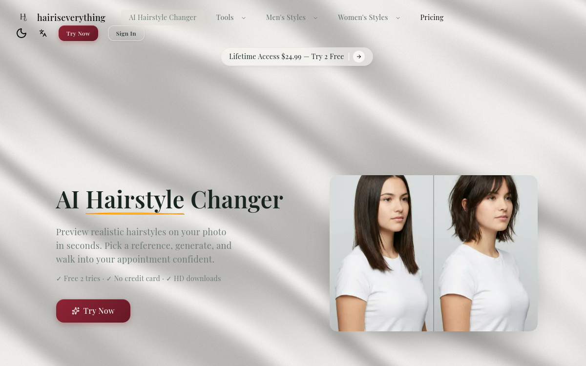 Screenshot von HairIsEverything – AI Hairstyle Changer