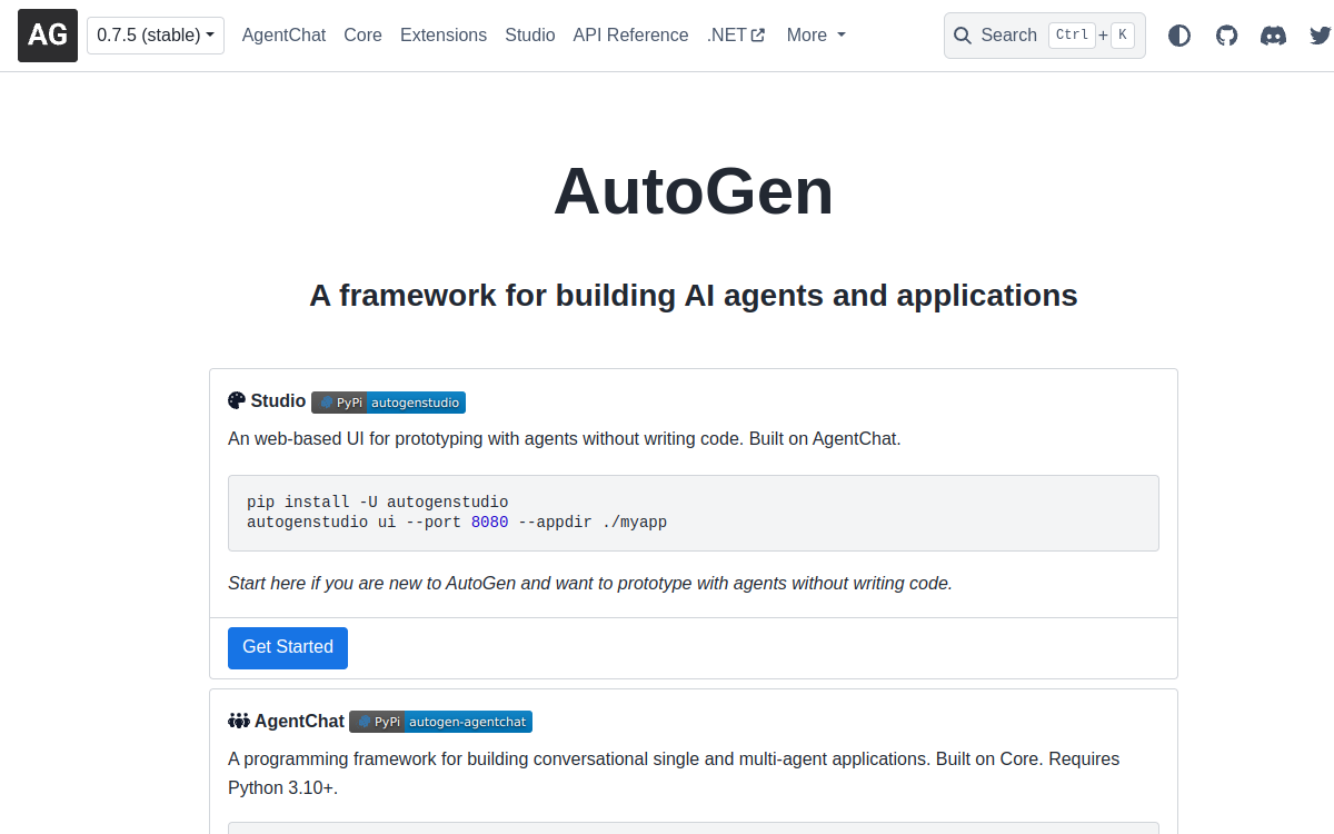 Screenshot von AutoGen