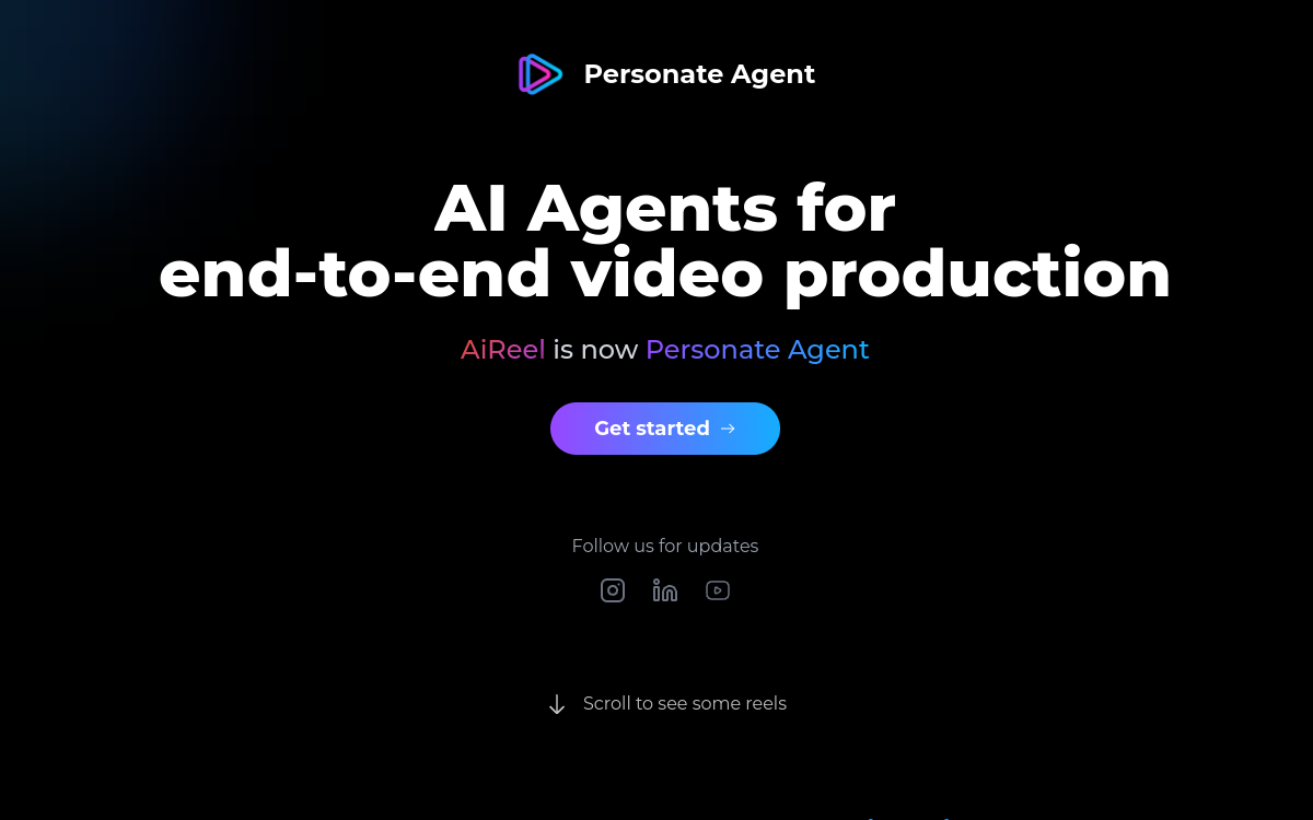 Screenshot von AiReel.io