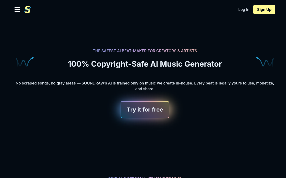 Screenshot von Soundraw