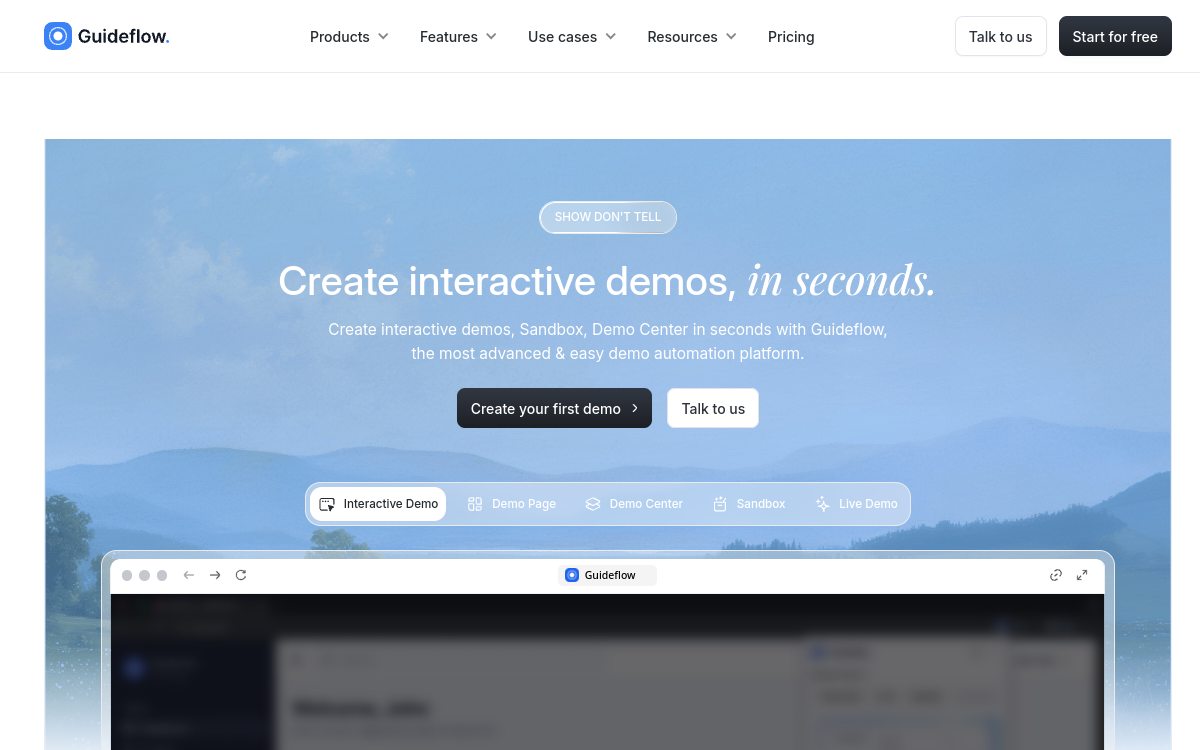 Screenshot von Guideflow