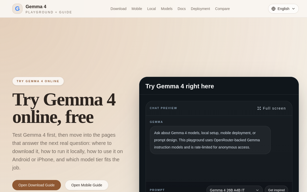 Screenshot von Gemma4.app