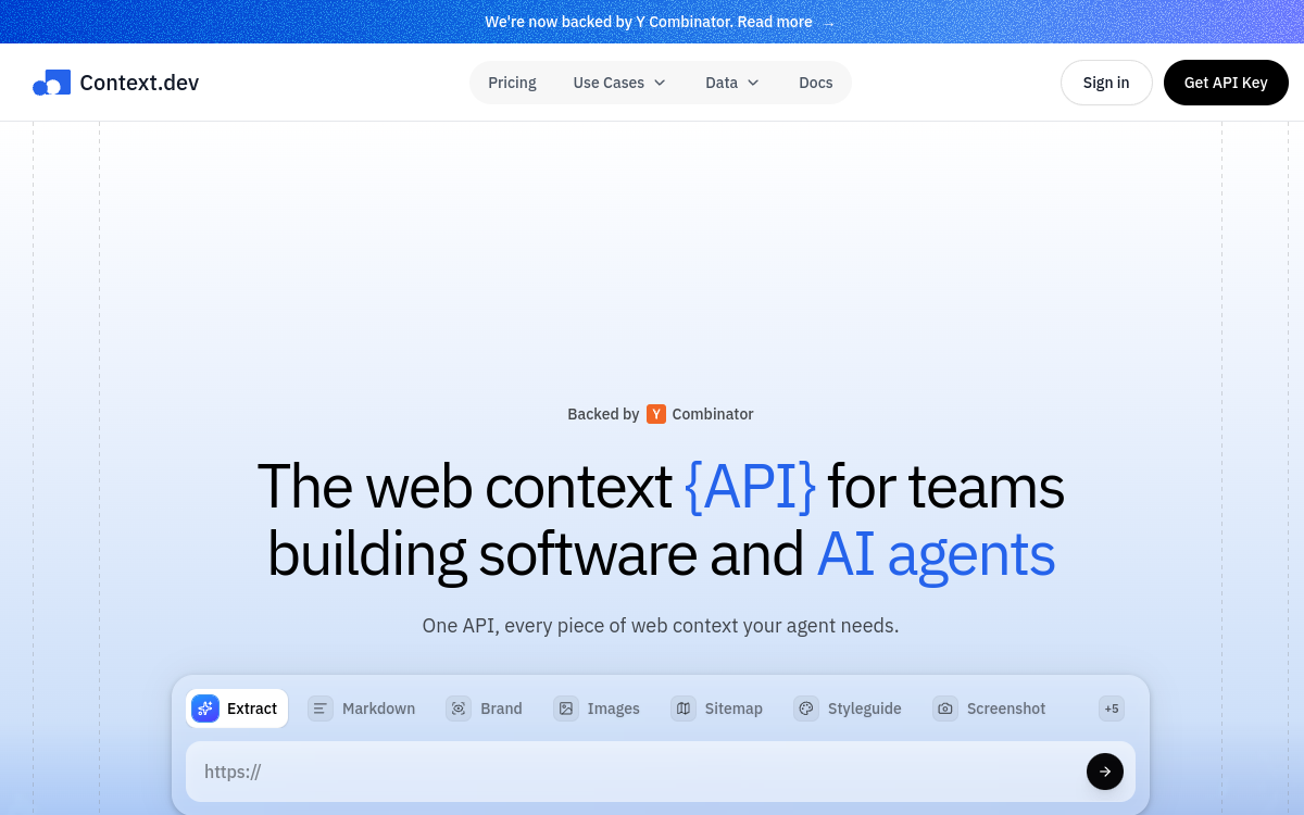 Screenshot von Context.dev