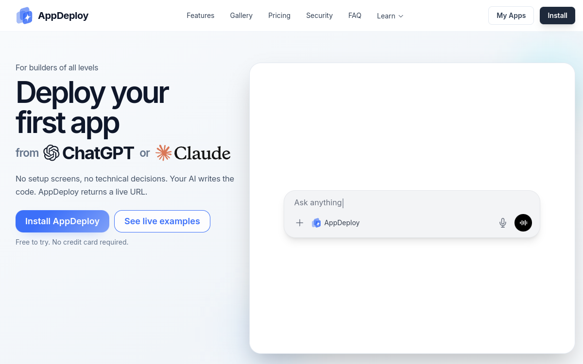 Screenshot von AppDeploy