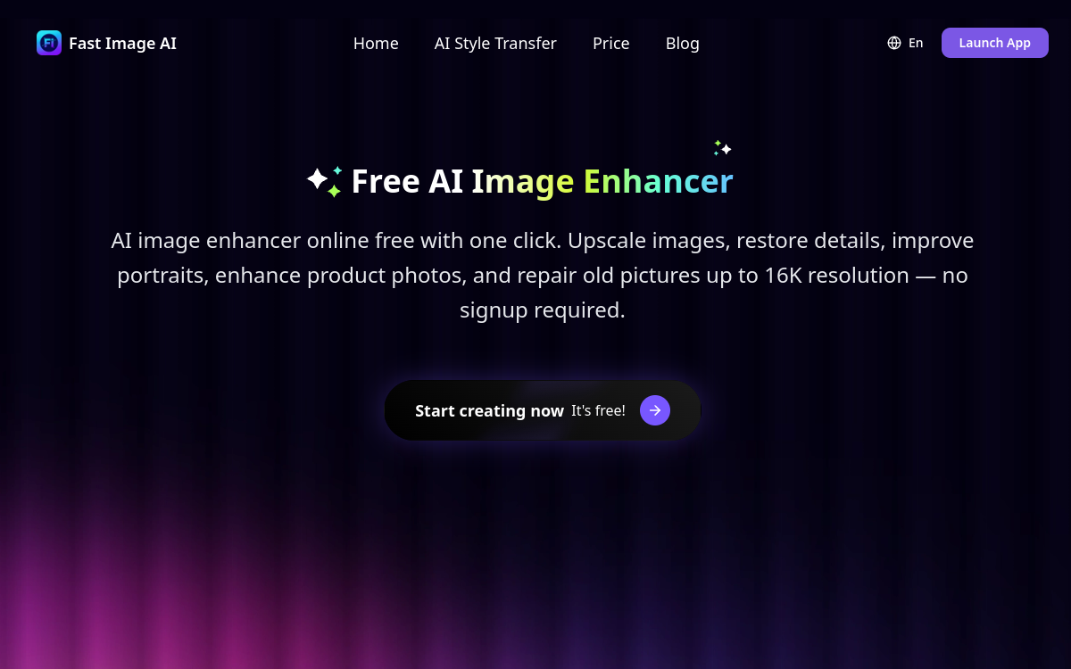Screenshot von FastImage — AI Image Enhancer