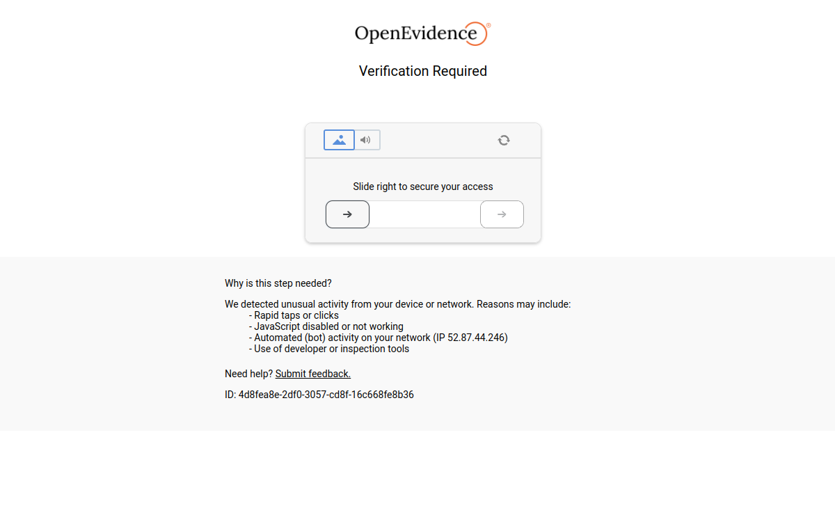 Screenshot von OpenEvidence