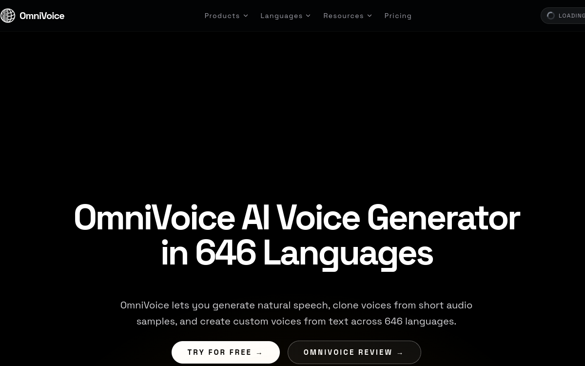 Screenshot von OmniVoice