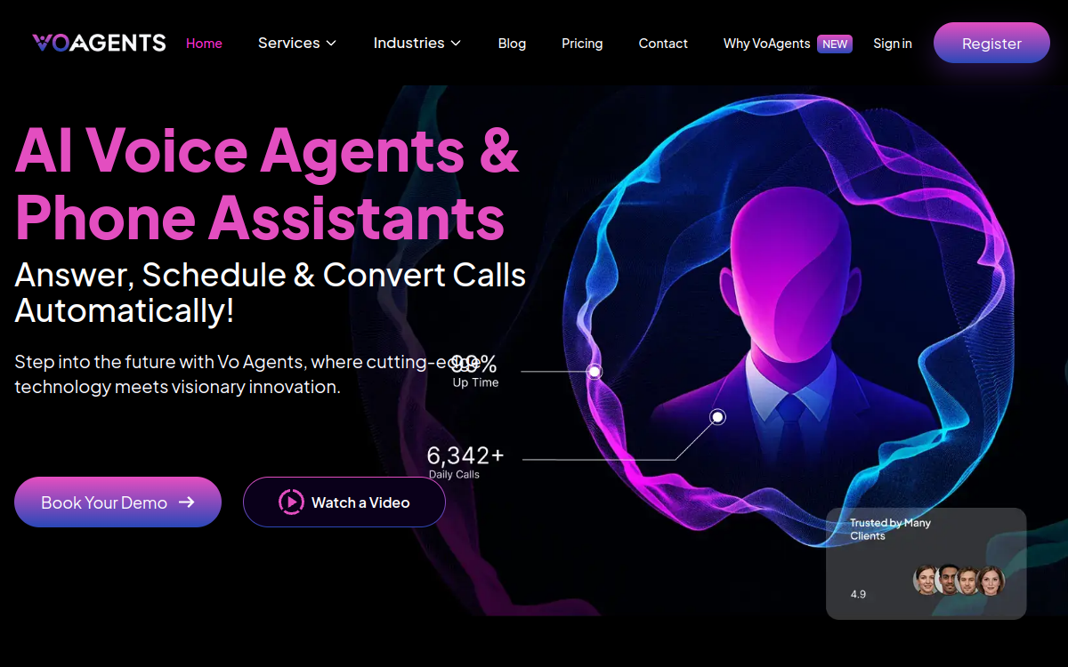 Screenshot von VoAgents