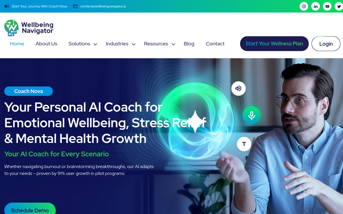 Screenshot von Wellbeing Navigator