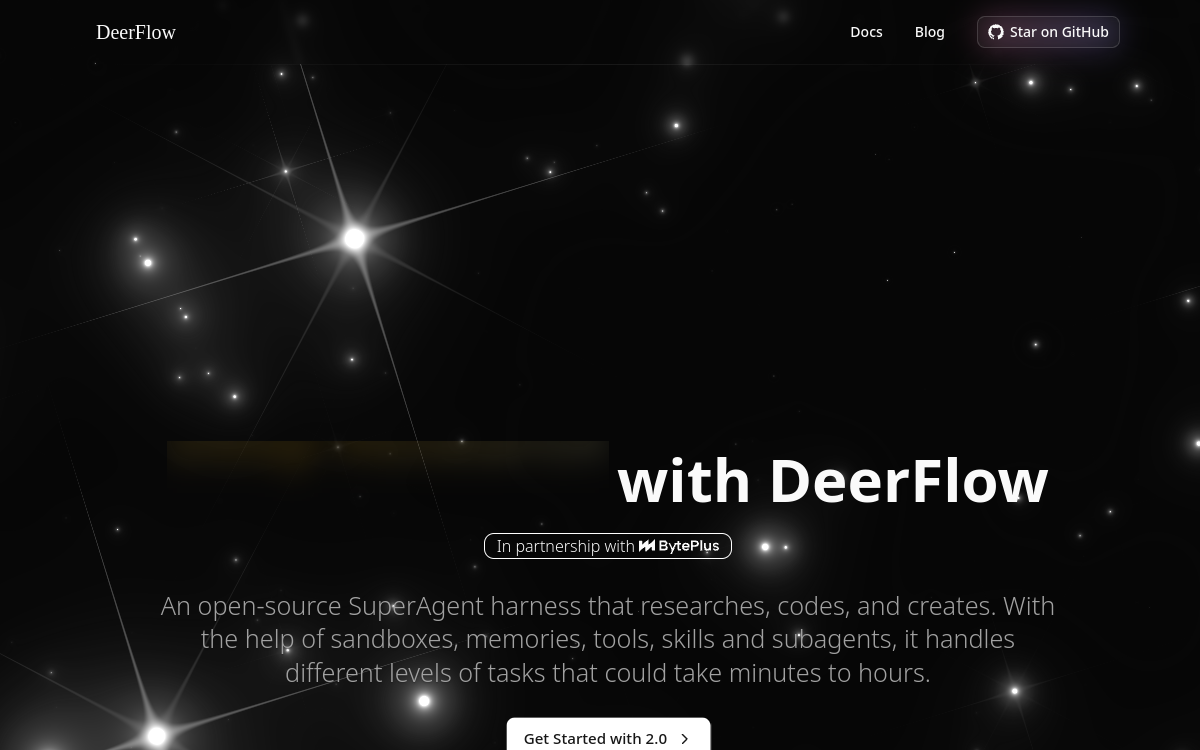 Screenshot von DeerFlow
