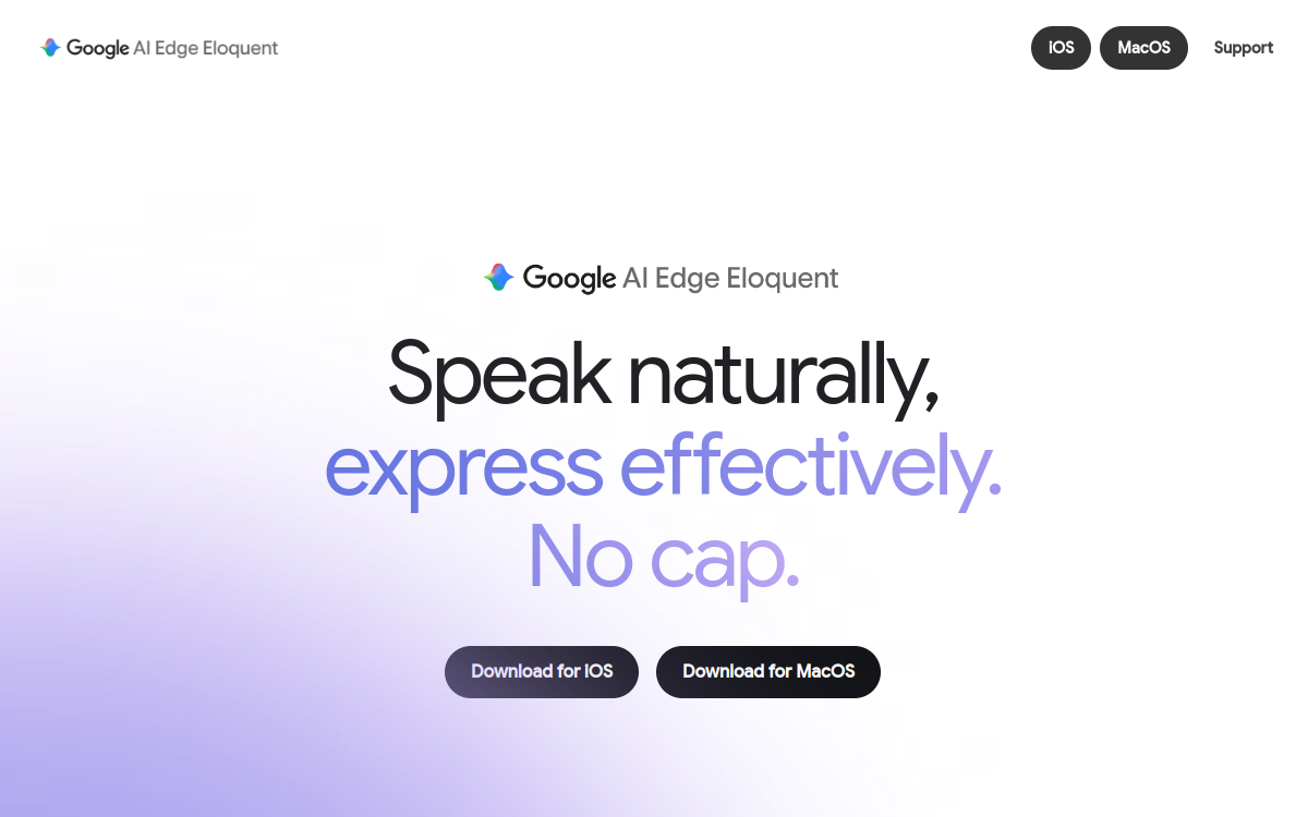 Screenshot von Google AI Edge Eloquent