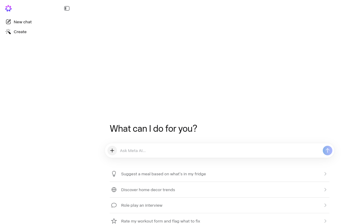 Screenshot von Meta AI