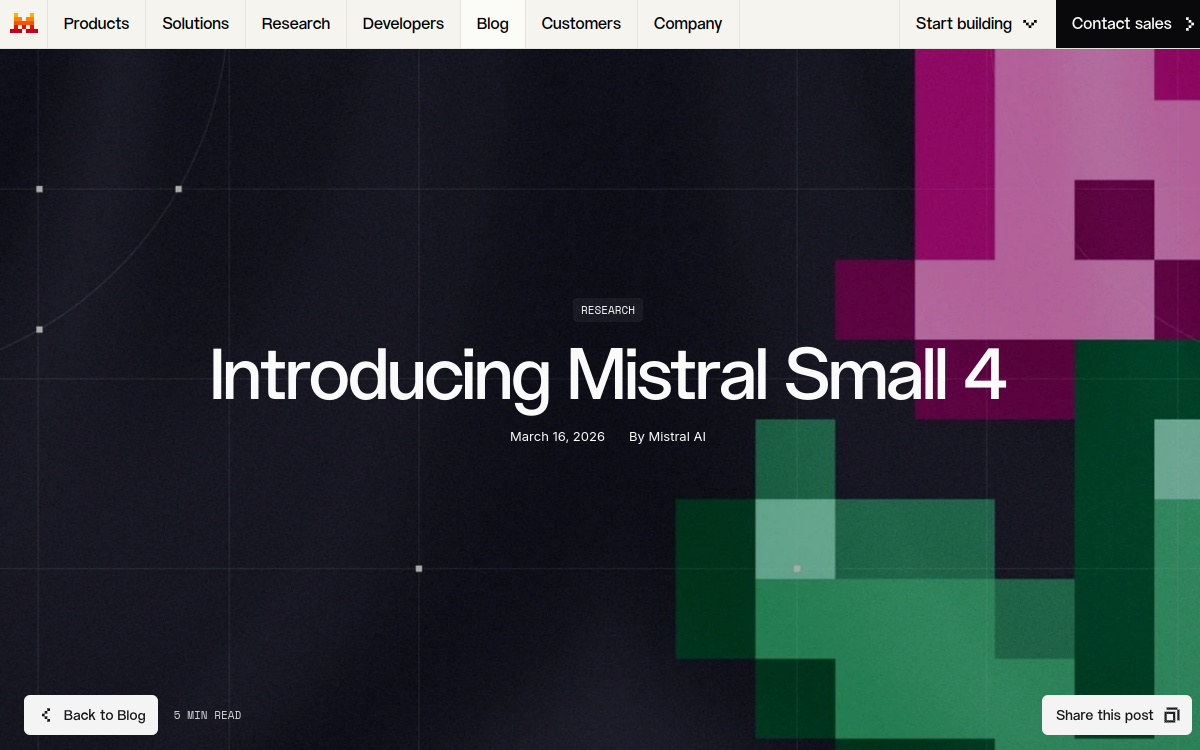Screenshot von Mistral Small 4