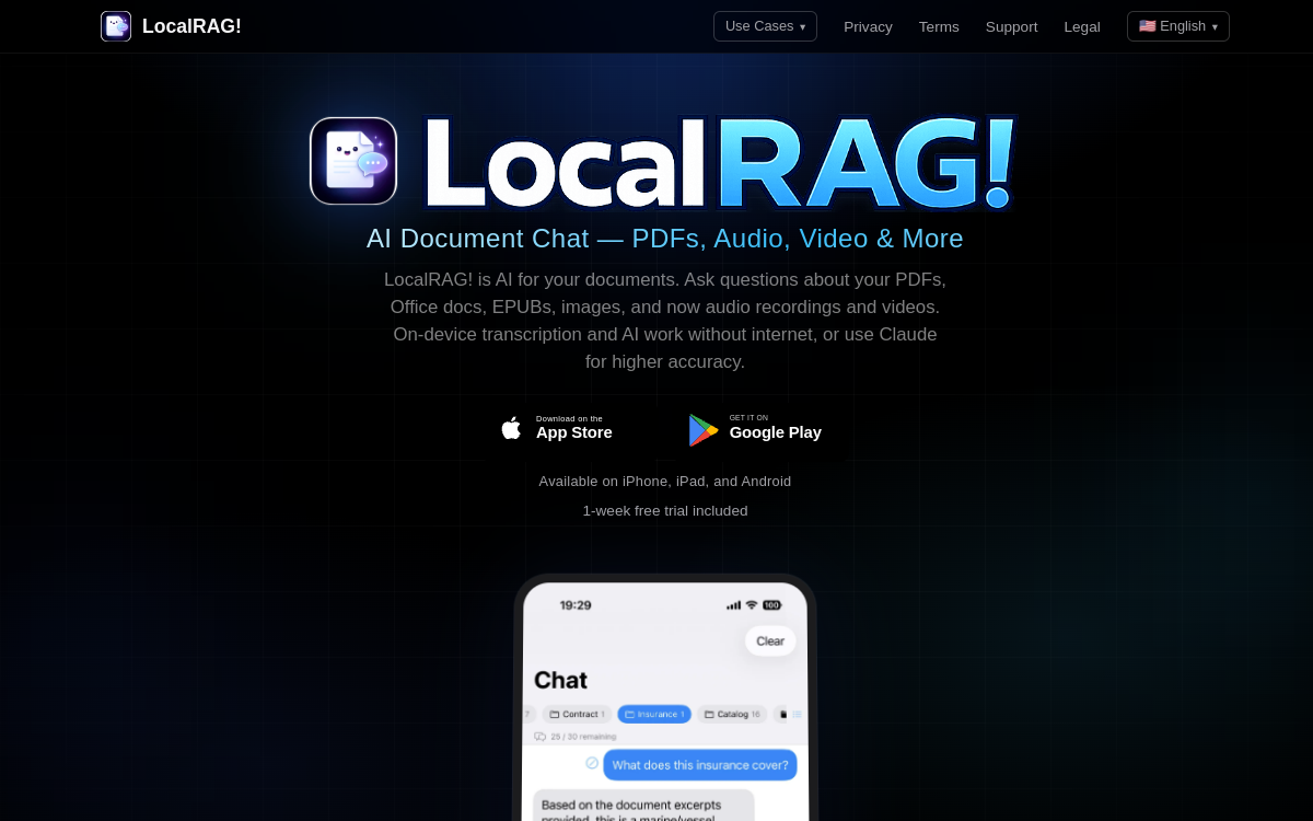 Screenshot von LocalRAG