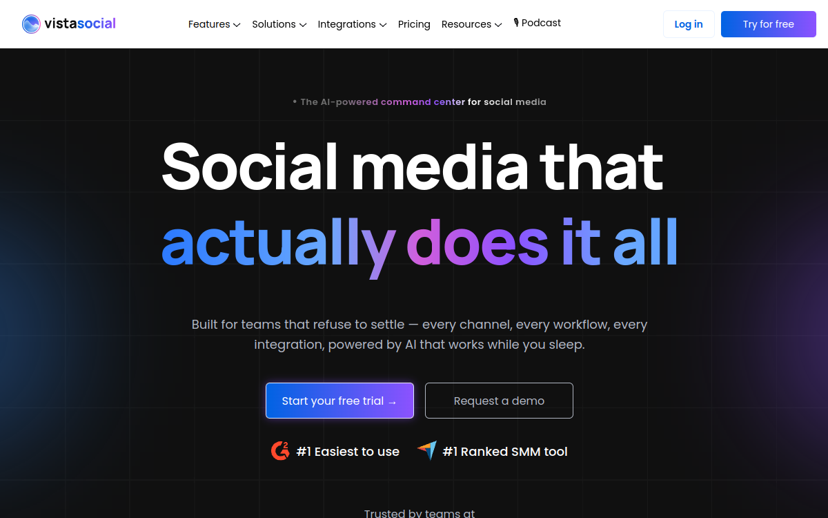 Screenshot von Vista Social