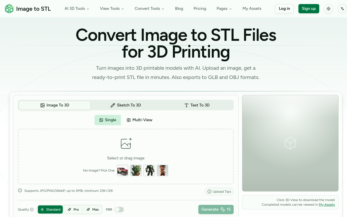 Screenshot von Image to STL