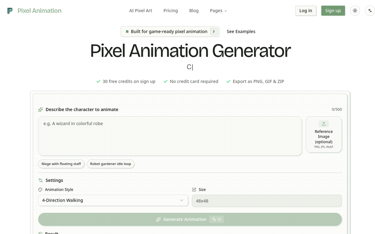 Screenshot von Pixel Animation