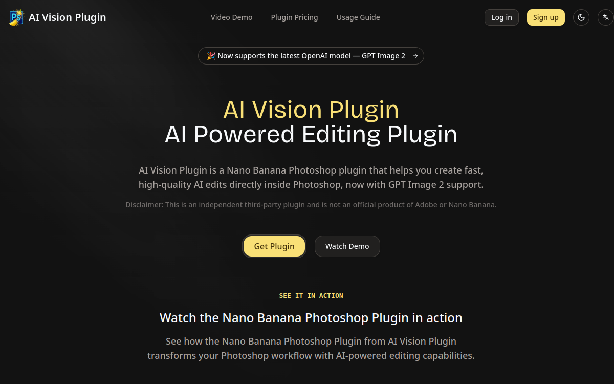 Screenshot von Nano Banana Photoshop Plugin
