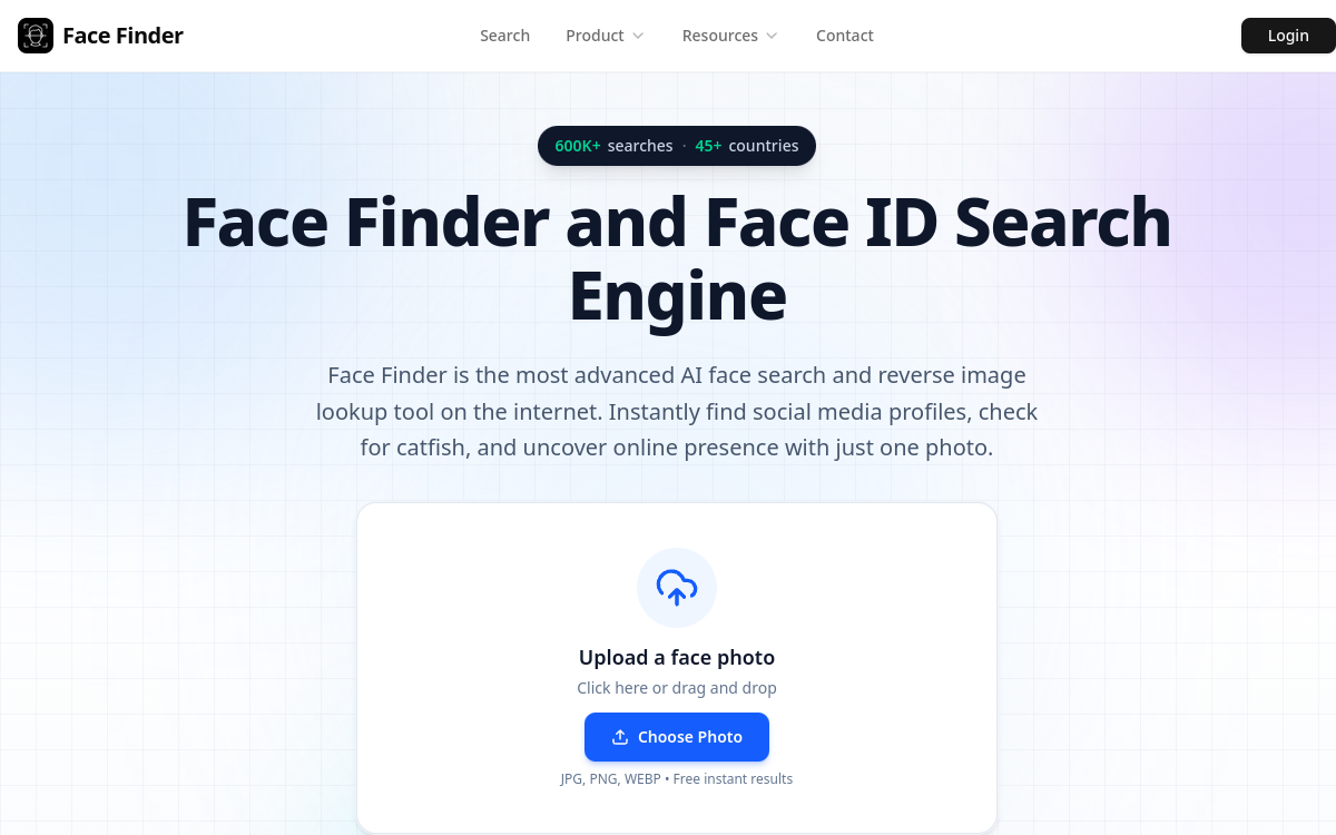 Screenshot von FaceFinder