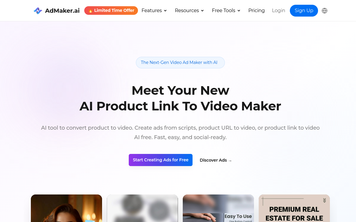 Screenshot von AdMaker AI