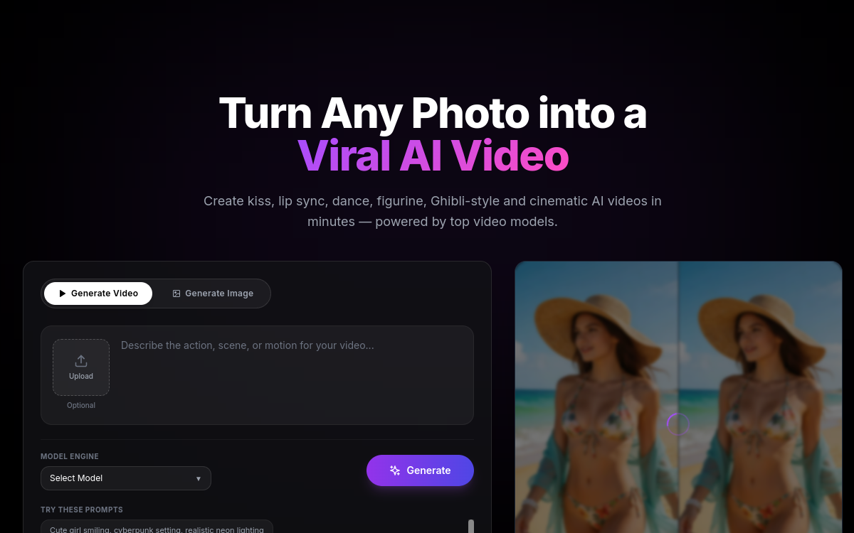 Screenshot von ReelMuse AI