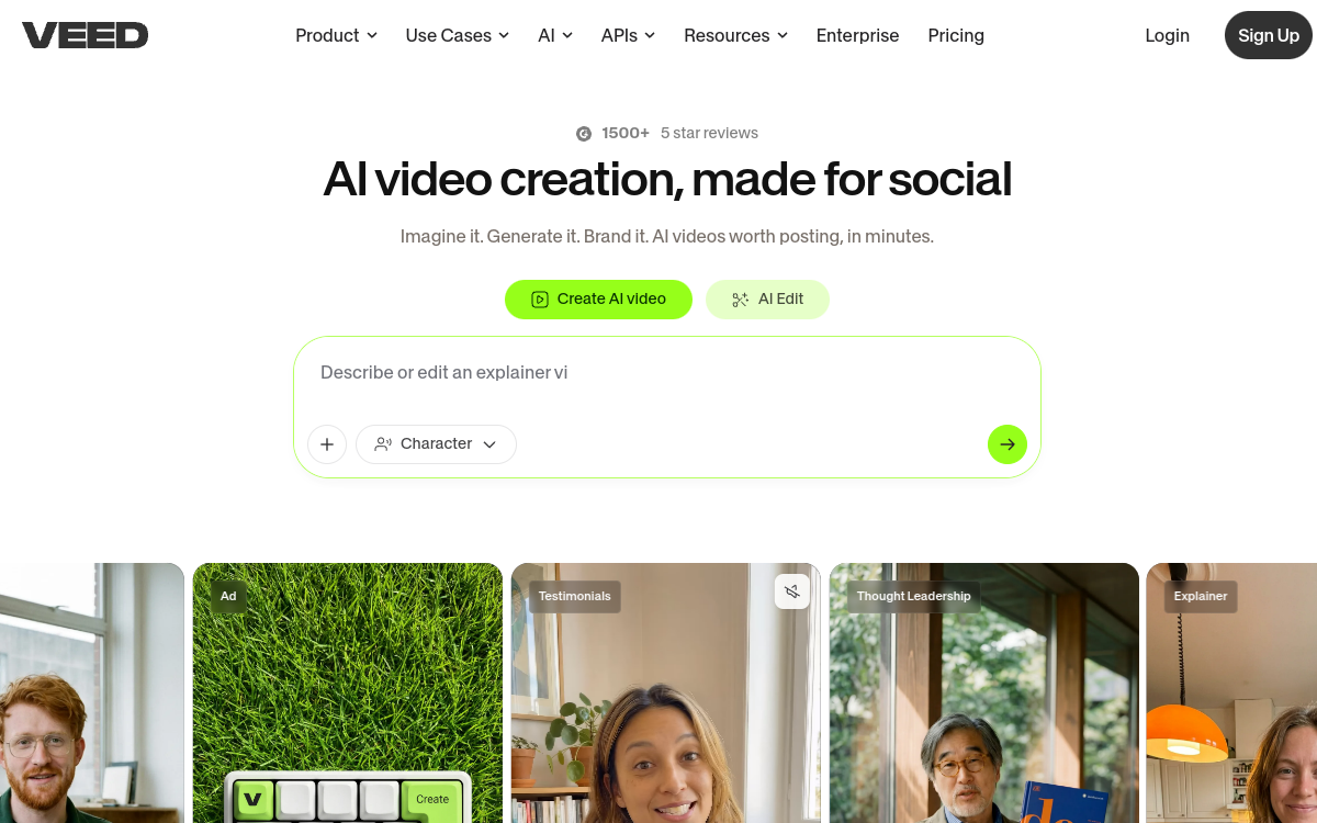 Screenshot von Veed.io
